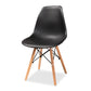 Baxton Studio Jaspen Modern and Contemporary Black Finished Polypropylene Plastic and Oak Brown Finished Wood 4-Piece Dining Chair Set | Dining Chairs | Modishstore - 3