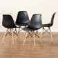Baxton Studio Jaspen Modern and Contemporary Black Finished Polypropylene Plastic and Oak Brown Finished Wood 4-Piece Dining Chair Set | Dining Chairs | Modishstore - 7