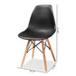 Baxton Studio Jaspen Modern and Contemporary Black Finished Polypropylene Plastic and Oak Brown Finished Wood 4-Piece Dining Chair Set | Dining Chairs | Modishstore - 8