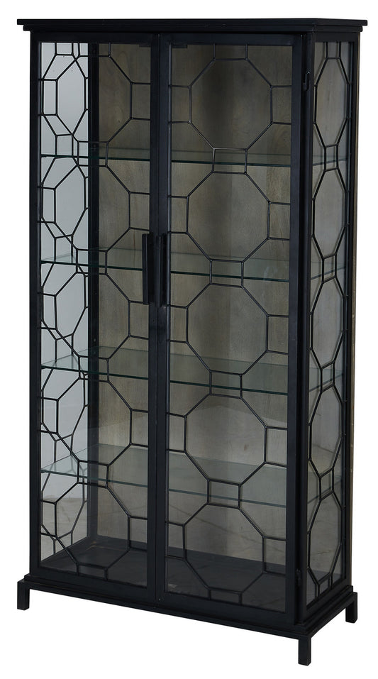 Berkshire 2 Door Metal Display Shelf Collector's Cabinet, or Etagere 80 Inches Tall
