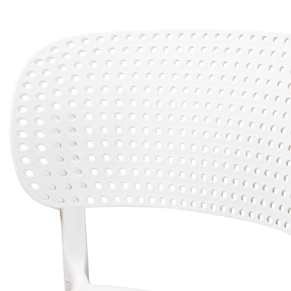 Baxton Studio Rae Modern and Contemporary White Finished Polypropylene Plastic 4-Piece Stackable Dining Chair Set | Dining Chairs | Modishstore - 5