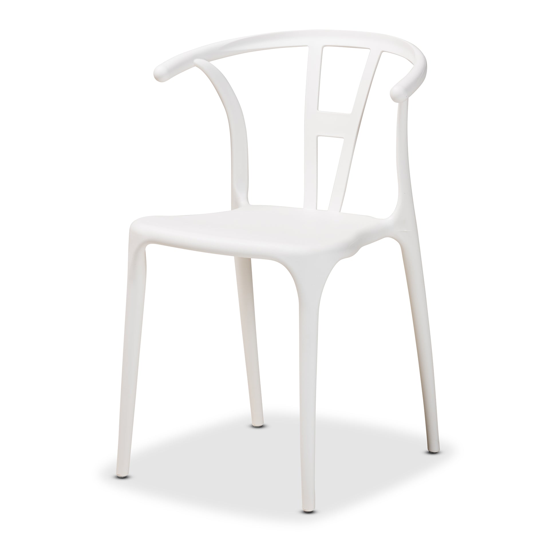 Baxton Studio Warner Modern and Contemporary White Plastic 4-Piece Dining Chair Set | Dining Chairs | Modishstore - 3