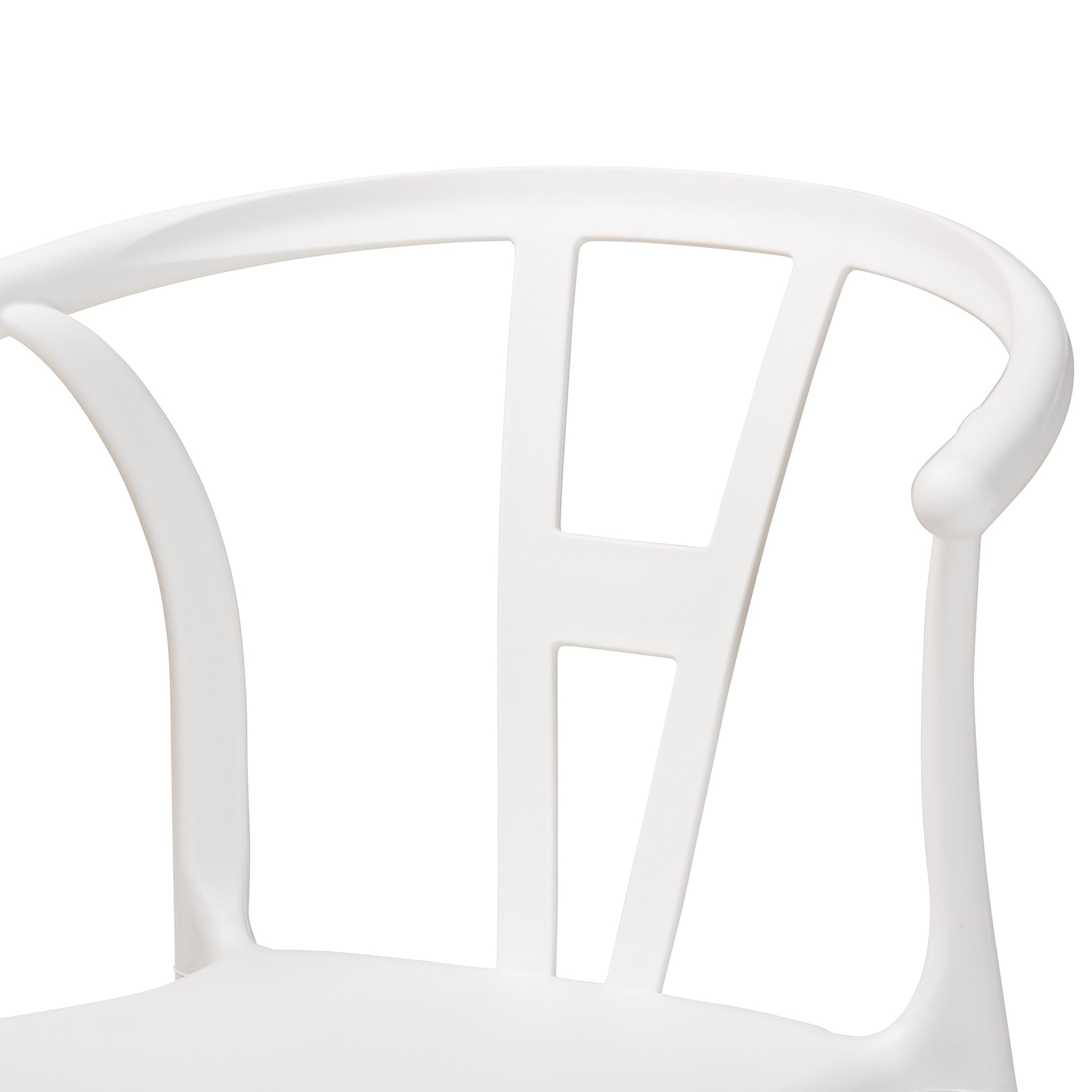 Baxton Studio Warner Modern and Contemporary White Plastic 4-Piece Dining Chair Set | Dining Chairs | Modishstore - 4