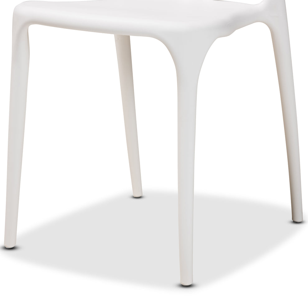 Baxton Studio Warner Modern and Contemporary White Plastic 4-Piece Dining Chair Set | Dining Chairs | Modishstore - 5