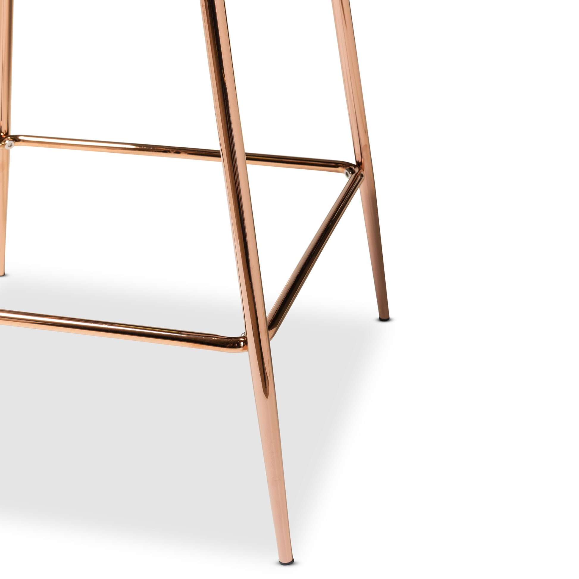 Baxton Studio Lander Modern Luxe and Glam Black Velvet Fabric Upholstered and Rose Gold Finished Metal 2-Piece Counter Stool Set | Counter Stools | Modishstore - 8