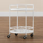 Baxton Studio Dallan Modern Industrial White Metal 2-Tier Kitchen Cart | Kitchen Carts | Modishstore - 7