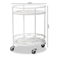 Baxton Studio Dallan Modern Industrial White Metal 2-Tier Kitchen Cart | Kitchen Carts | Modishstore - 8