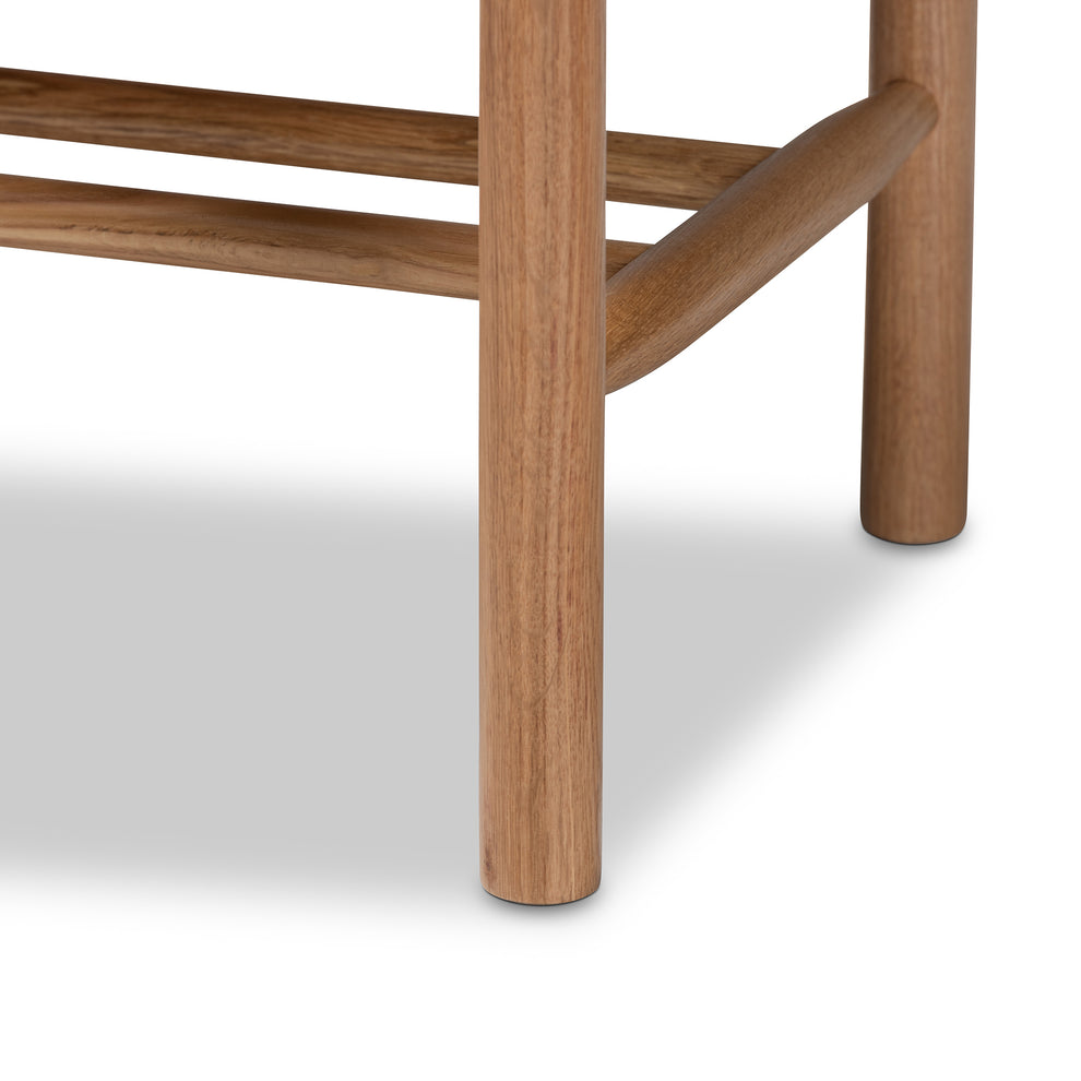 Baxton Studio Saura Mid-Century Modern Oak Brown Finished Wood and Hemp Dining Bench | Benches | Modishstore - 6