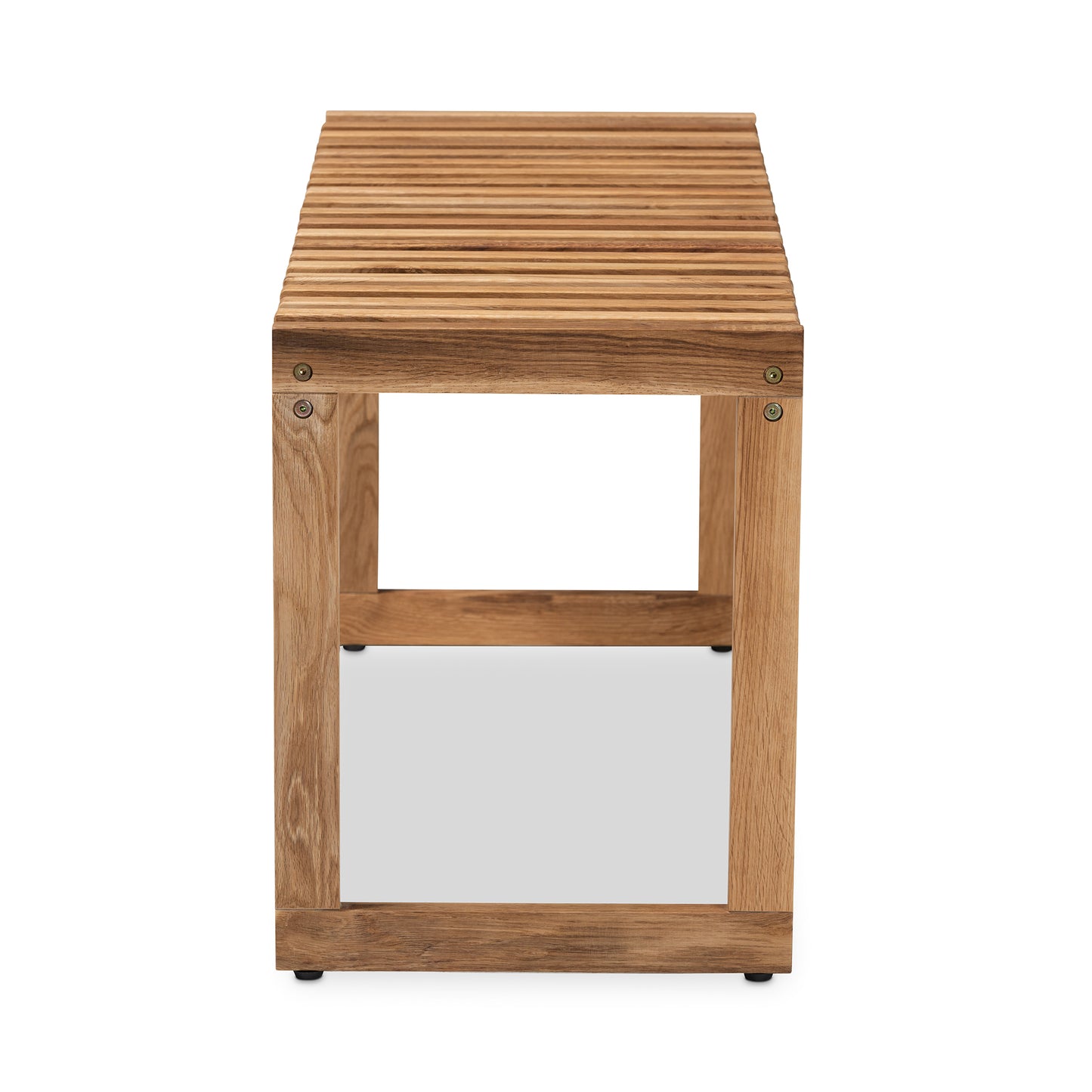 Baxton Studio Kaleb Rustic Mid-Century Modern Oak Brown Finished Wood Bench | Benches | Modishstore - 5