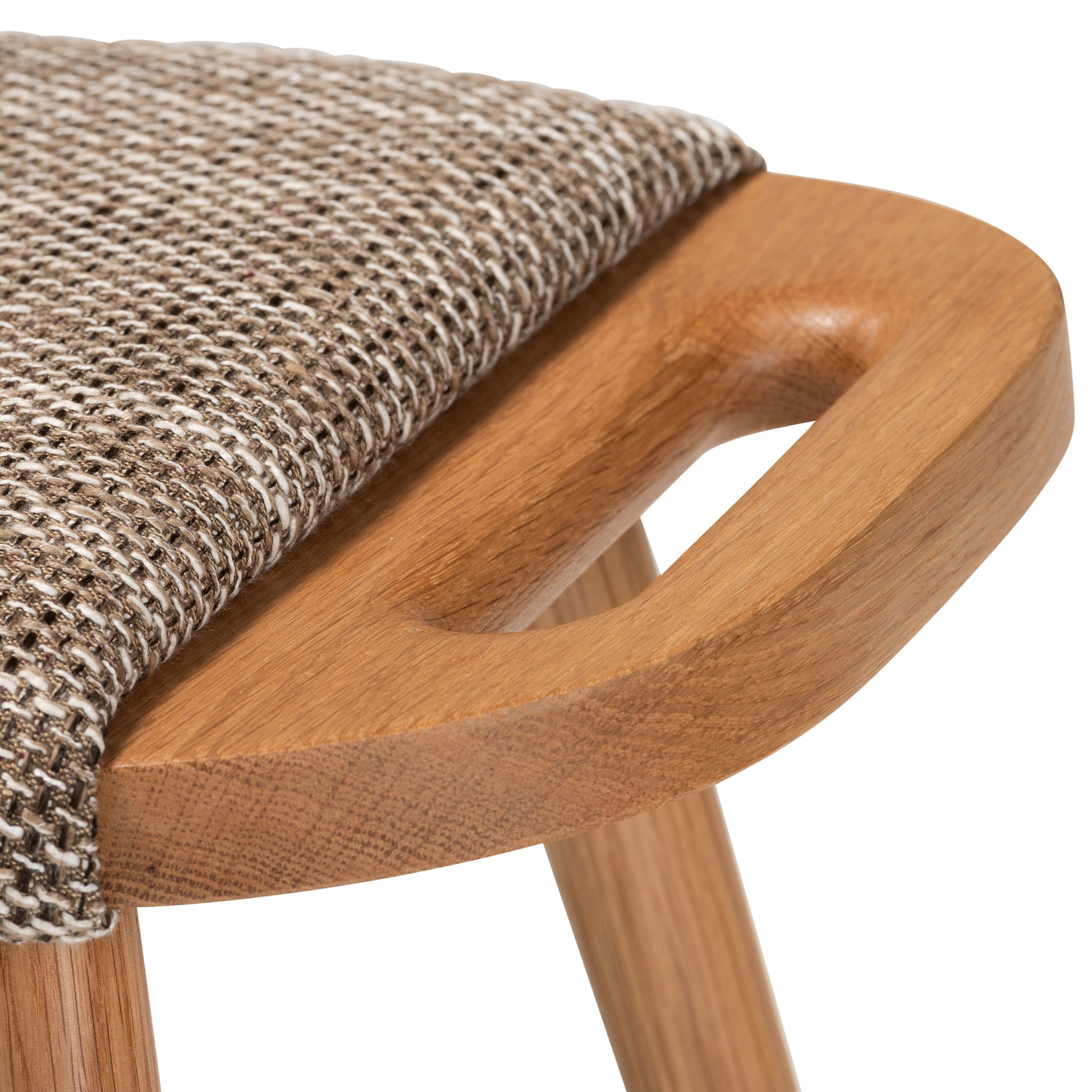 Baxton Studio Banner Mid-Century Modern Light Brown Fabric Upholstered and Oak Brown Finished Wood Accent Bench | Benches | Modishstore - 7