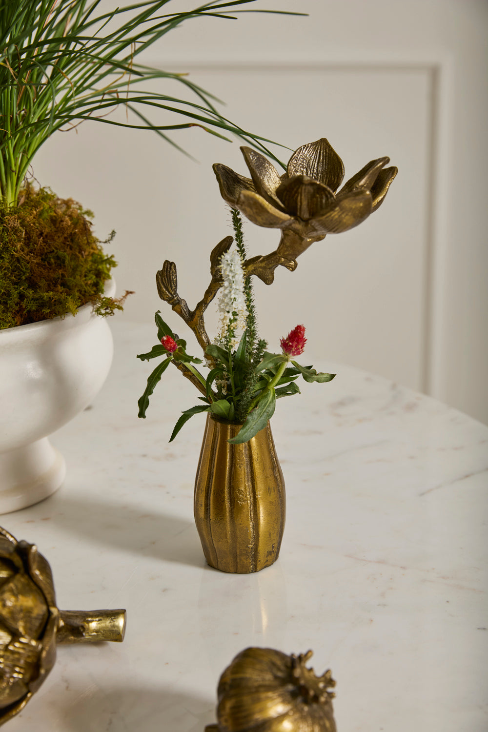 Butterfly Magnolia Sculpture Set of 2 By Accent DŽcor