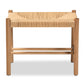 Baxton Studio Saura Mid-Century Modern Oak Brown Finished Wood and Hemp Accent Bench | Benches | Modishstore - 4