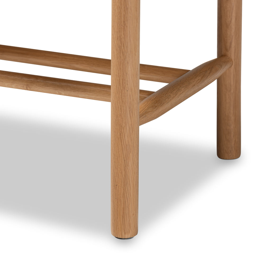 Baxton Studio Saura Mid-Century Modern Oak Brown Finished Wood and Hemp Accent Bench | Benches | Modishstore - 6