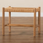 Baxton Studio Saura Mid-Century Modern Oak Brown Finished Wood and Hemp Accent Bench | Benches | Modishstore - 8