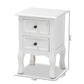 Baxton Studio Caelan Classic and Traditional White Finished Wood 2-Drawer End Table | Cabinets | Modishstore - 3