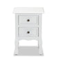 Baxton Studio Caelan Classic and Traditional White Finished Wood 2-Drawer End Table | Cabinets | Modishstore - 6