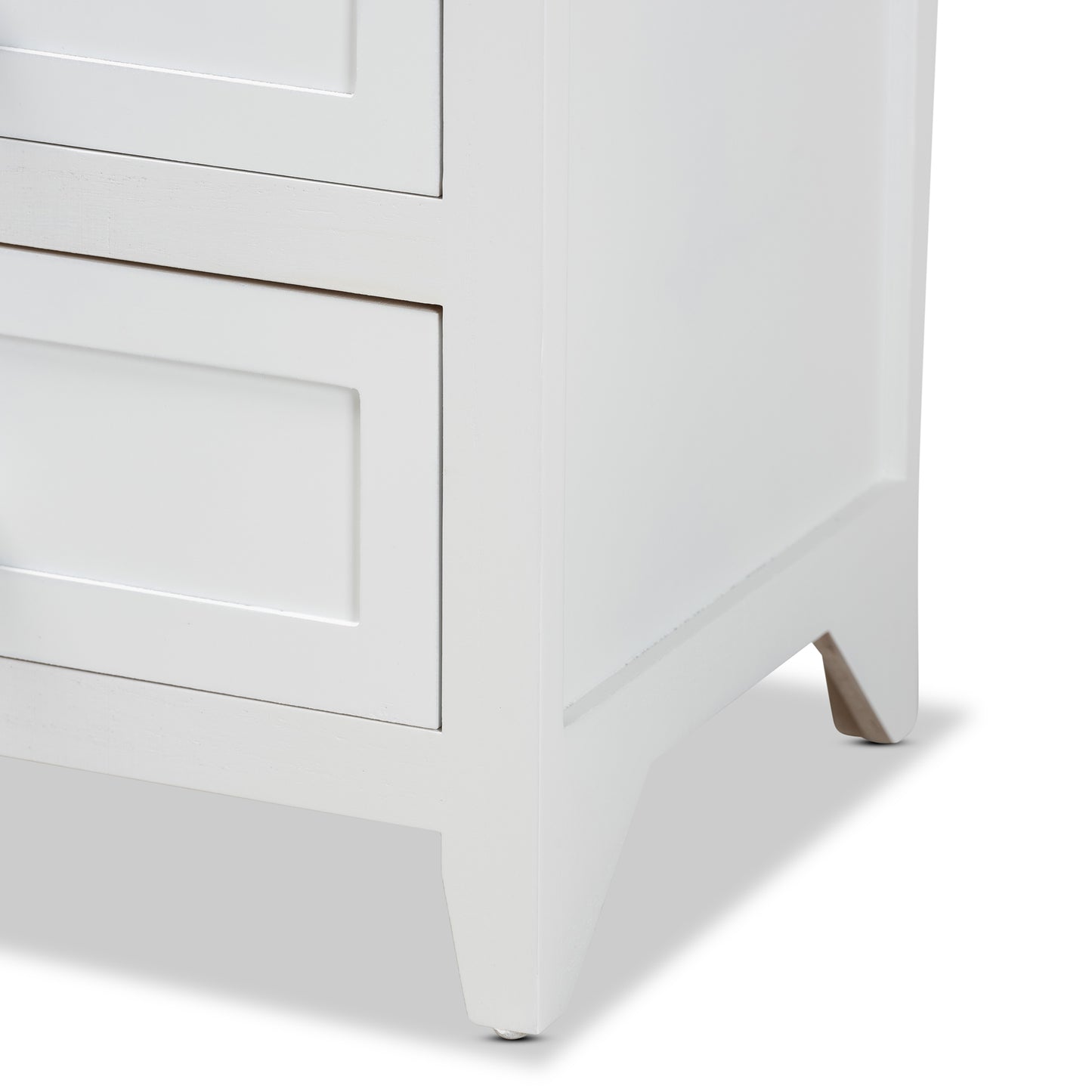 Baxton Studio Karsen Modern and Contemporary White Finished Wood 2-Drawer End Table | Cabinets | Modishstore - 9