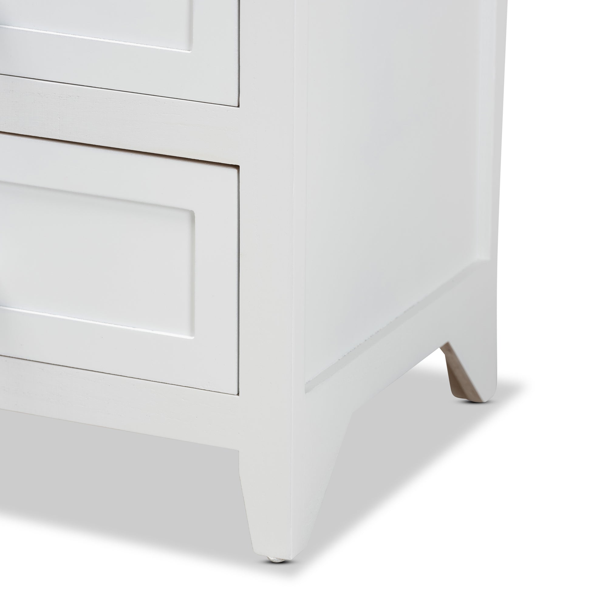 Baxton Studio Karsen Modern and Contemporary White Finished Wood 2-Drawer End Table | Cabinets | Modishstore - 9