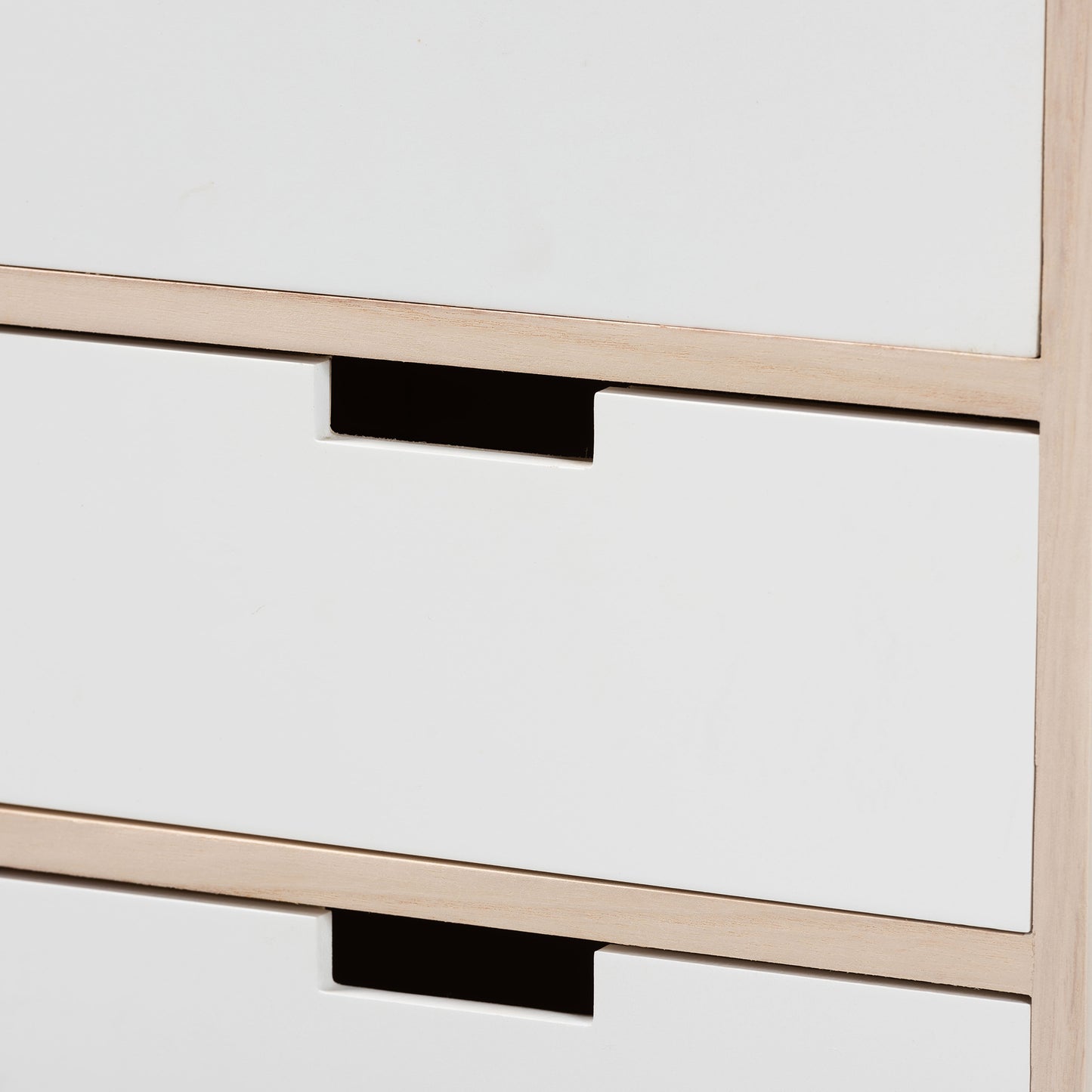 Baxton Studio Halian Mid-Century Modern Two-Tone White and Light Brown Finished Wood 3-Drawer End Table | Cabinets | Modishstore - 8