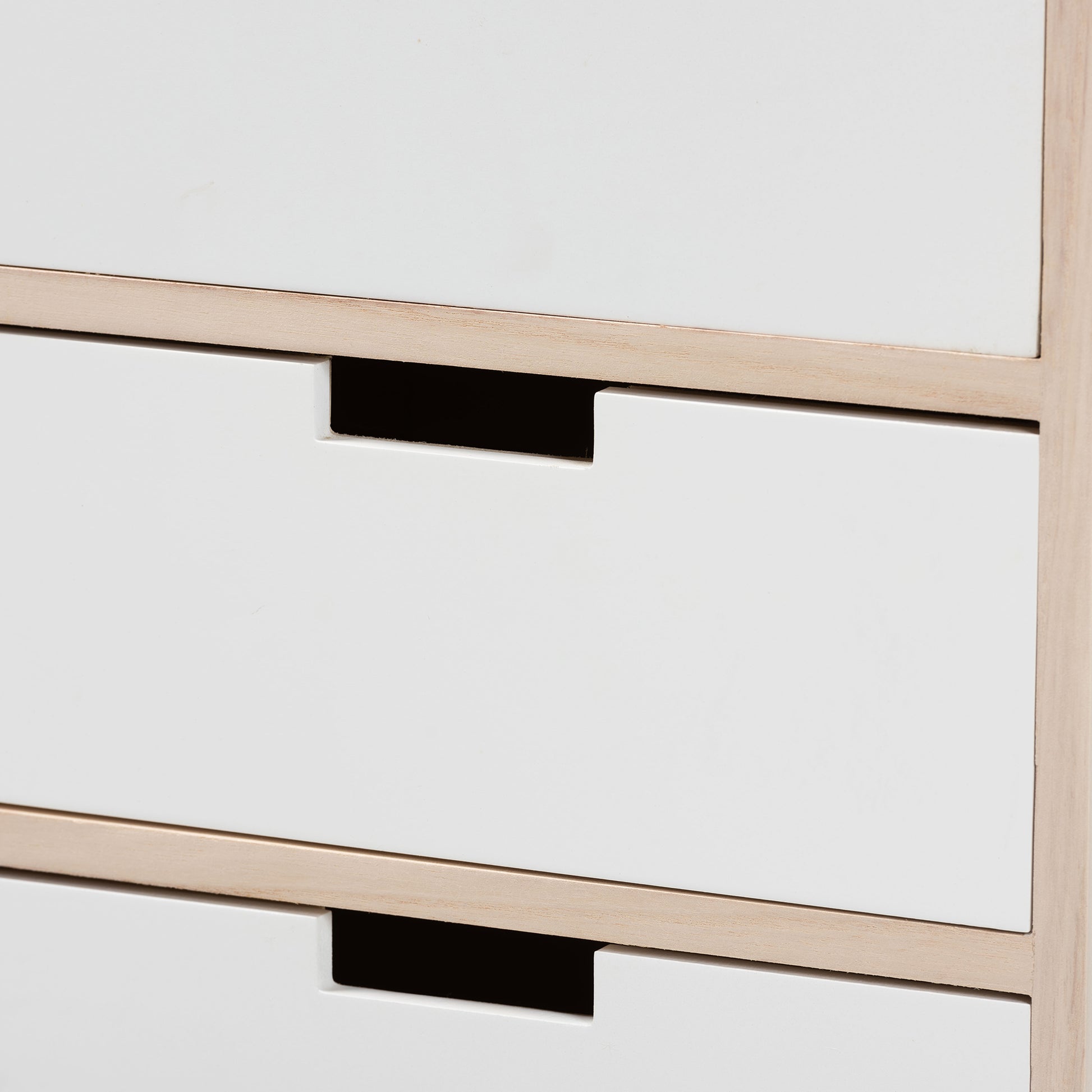 Baxton Studio Halian Mid-Century Modern Two-Tone White and Light Brown Finished Wood 3-Drawer End Table | Cabinets | Modishstore - 8