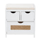 Baxton Studio Bastian Modern and Contemporary Light Beige Fabric and White Finished Wood 3-Drawer Storage Bench with Natural Rattan | Benches | Modishstore - 4