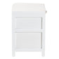 Baxton Studio Bastian Modern and Contemporary Light Beige Fabric and White Finished Wood 3-Drawer Storage Bench with Natural Rattan | Benches | Modishstore - 5