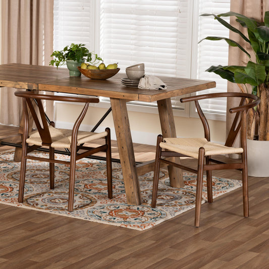 Baxton Studio Paxton Modern Dark Brown Finished Wood 2-Piece Dining Chair Set | Dining Chairs | Modishstore