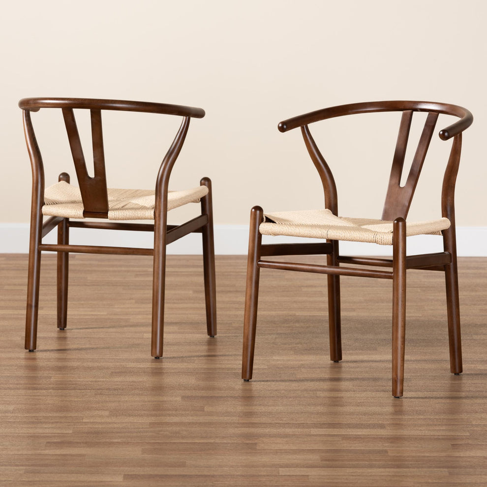 Baxton Studio Paxton Modern Dark Brown Finished Wood 2-Piece Dining Chair Set | Dining Chairs | Modishstore - 9