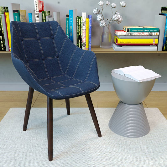 LeisureMod Milburn Tufted Denim Lounge Chair, Set of 2 | Lounge Chairs | Modishstore