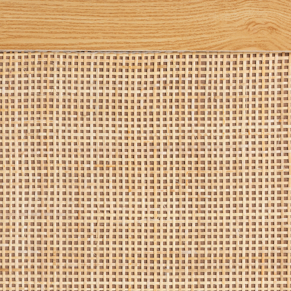 Baxton Studio Maureen Mid-Century Modern Espresso Brown Wood and Rattan 3-Drawer Cabinet | Cabinets | Modishstore - 10