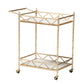 Baxton Studio Mela Contemporary Glam and Luxe Gold Metal and White Marble 2-Tier Wine Cart | Bar Carts | Modishstore - 2