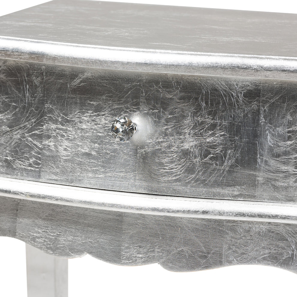 Baxton Studio Harriet Classic and Traditional Silver Finished Wood 1-Drawer End Table | Cabinets | Modishstore - 8