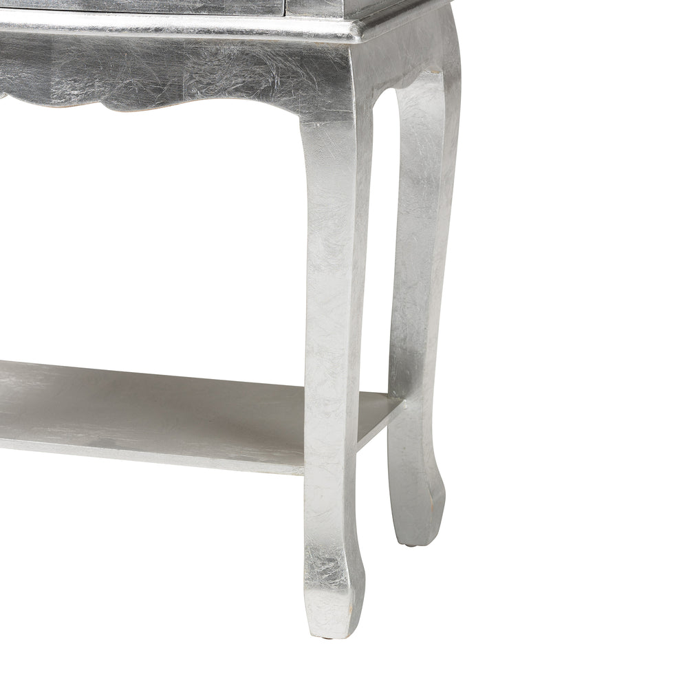Baxton Studio Harriet Classic and Traditional Silver Finished Wood 1-Drawer End Table | Cabinets | Modishstore - 9