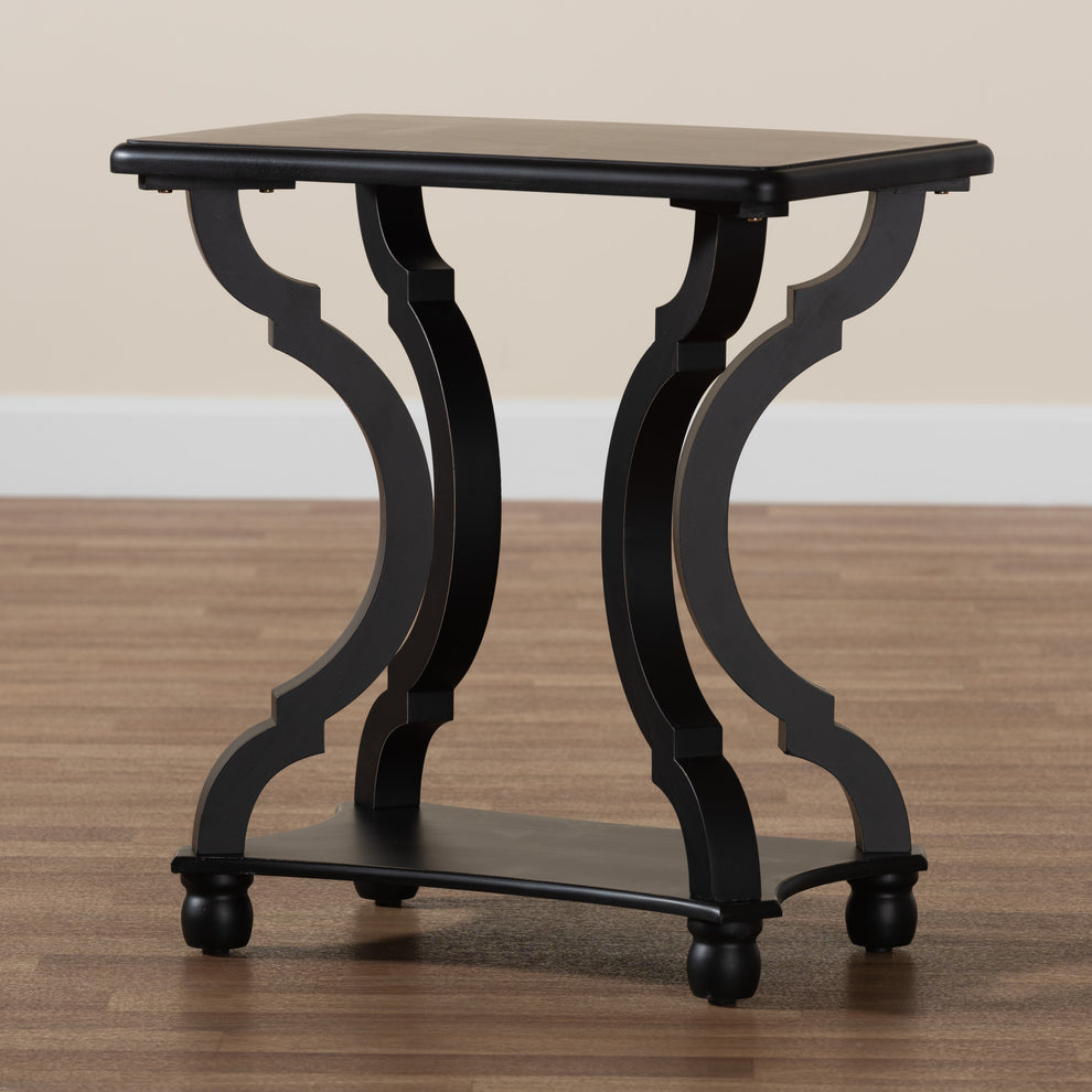 Baxton Studio Cianna Classic and Traditional Black Wood End Table | End Tables | Modishstore - 2