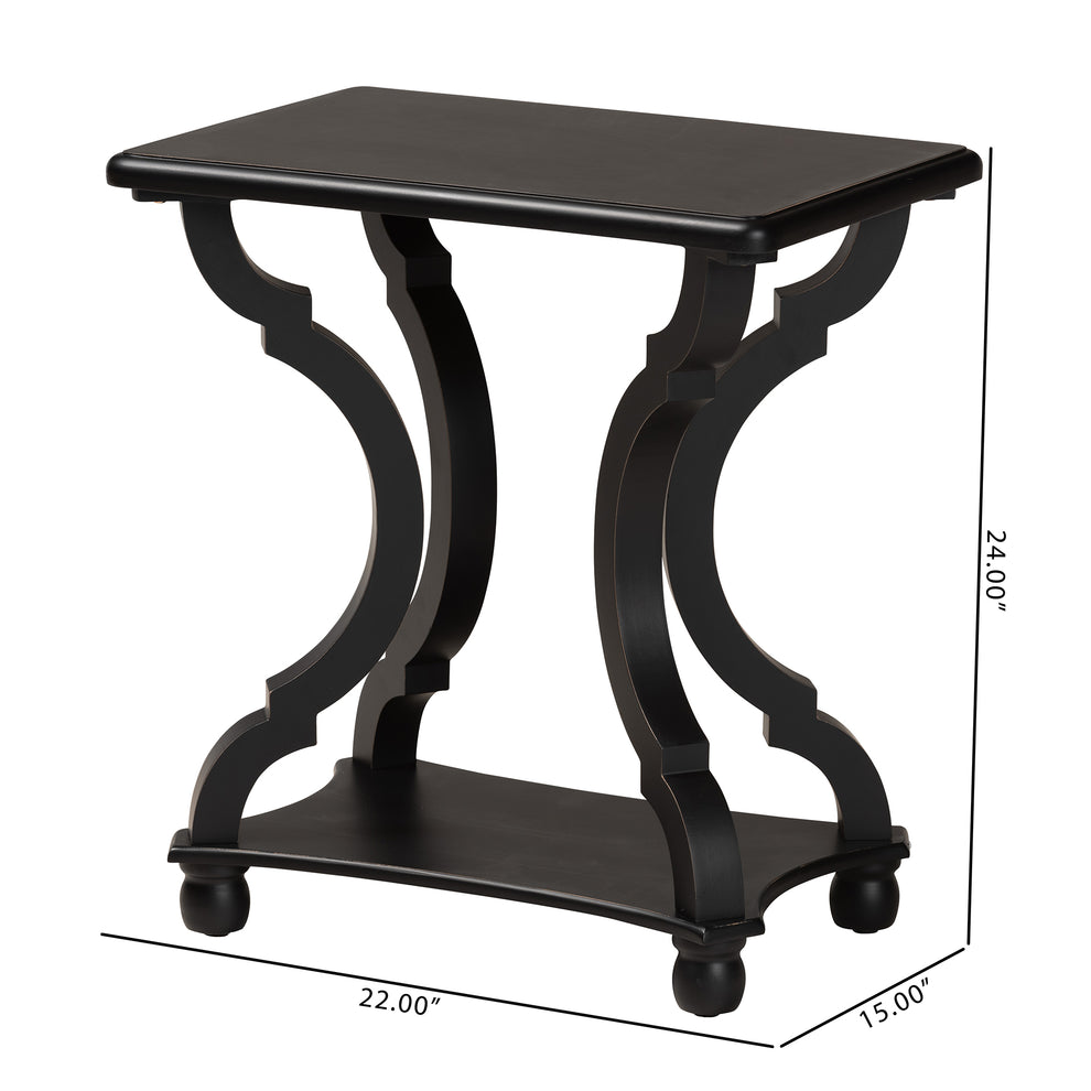 Baxton Studio Cianna Classic and Traditional Black Wood End Table | End Tables | Modishstore - 3