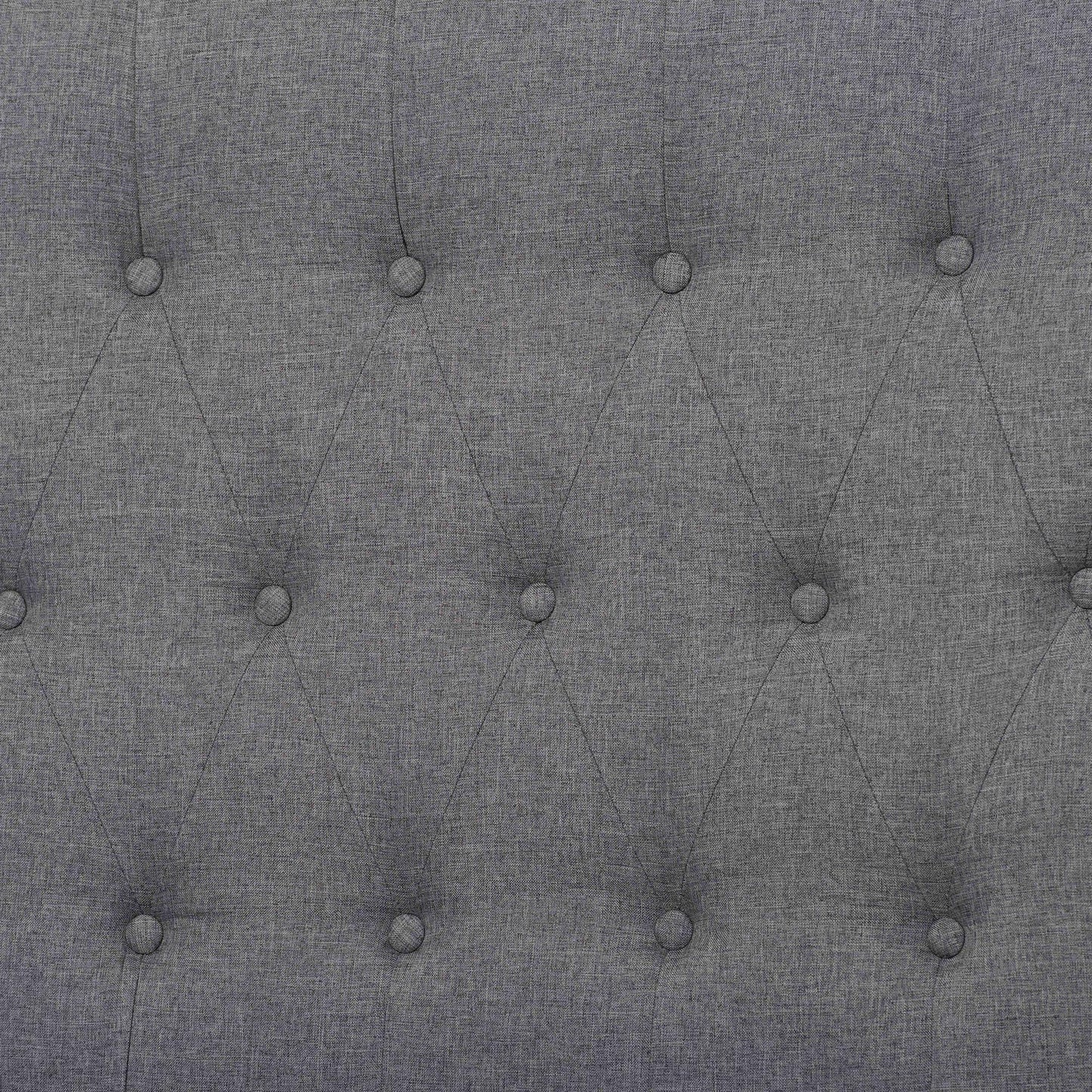 Baxton Studio Odeya Classic and Traditional Grey Fabric and Walnut Brown Finished Wood Queen Size Platform Bed | Beds | Modishstore - 11