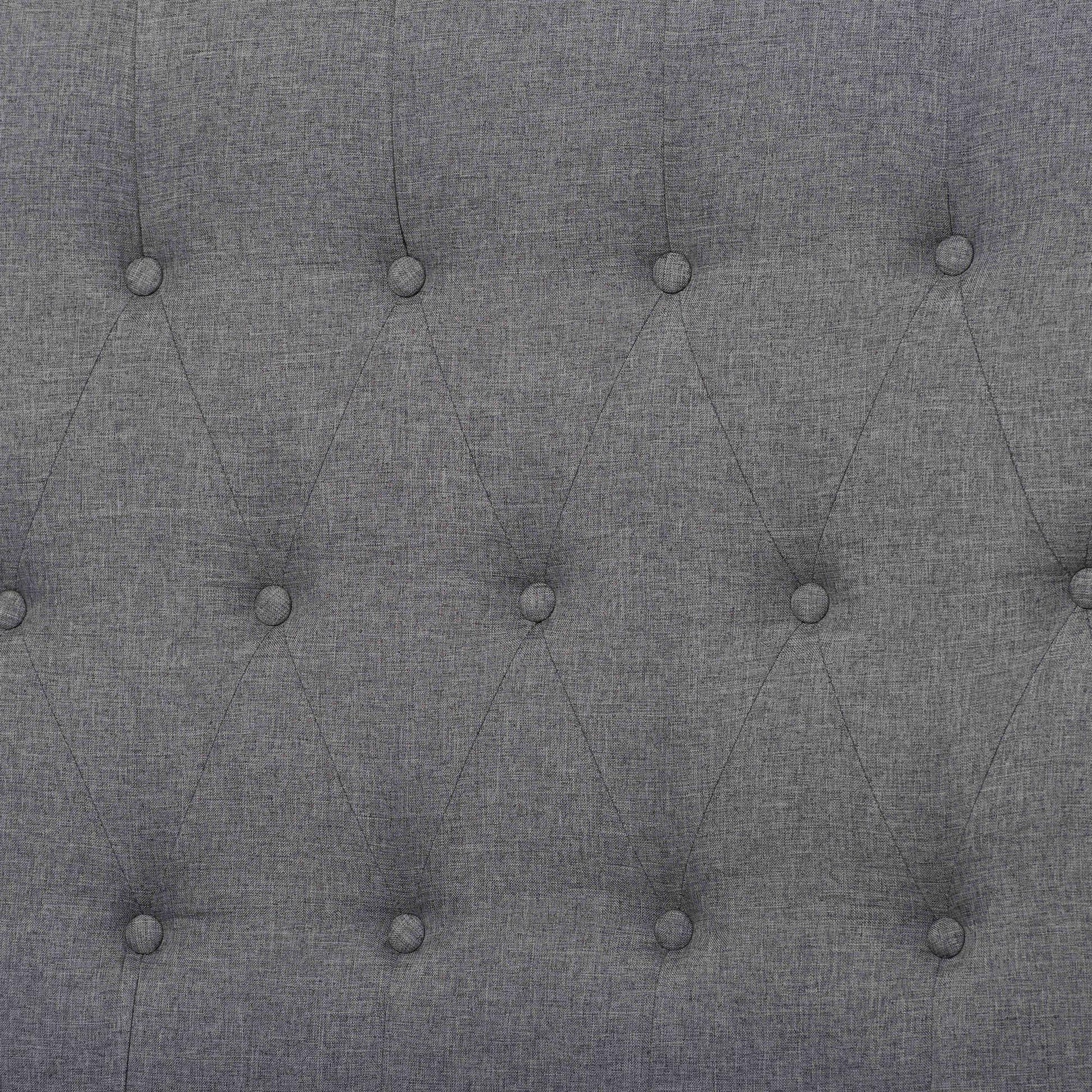 Baxton Studio Odeya Classic and Traditional Grey Fabric and Walnut Brown Finished Wood Queen Size Platform Bed | Beds | Modishstore - 11