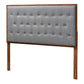 Baxton Studio Harumi Classic and Traditional Grey Fabric and Walnut Brown Finished Wood King size Headboard | Headboards | Modishstore - 4
