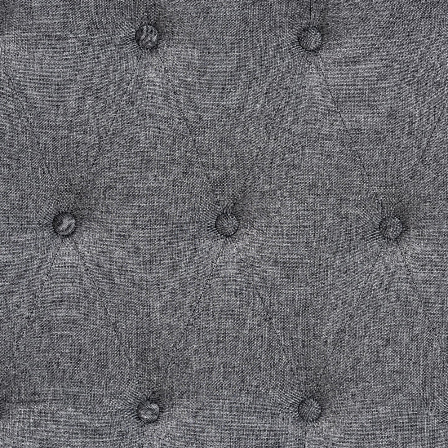 Baxton Studio Harumi Classic and Traditional Grey Fabric and Walnut Brown Finished Wood Queen size Headboard | Headboards | Modishstore - 5