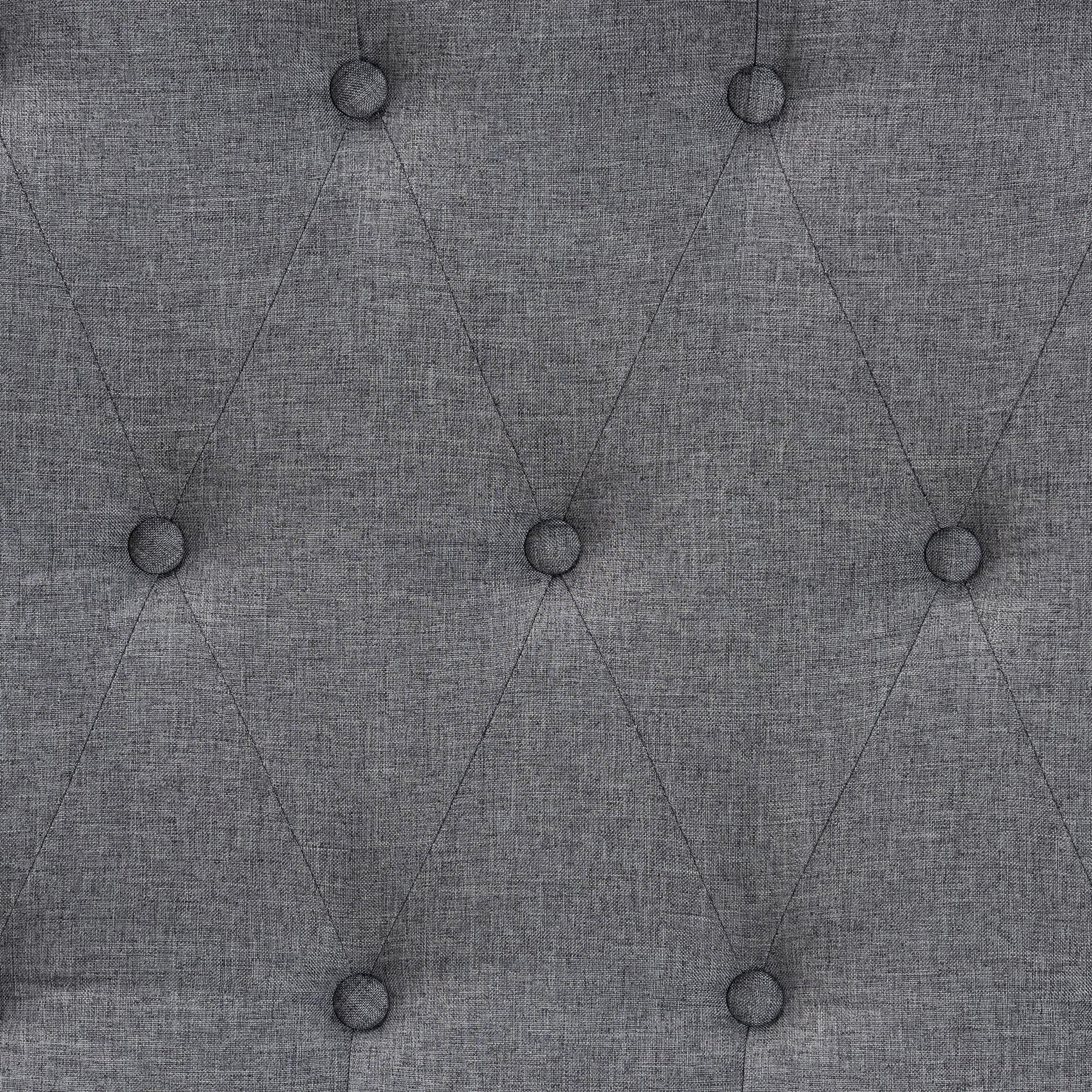 Baxton Studio Harumi Classic and Traditional Grey Fabric and Walnut Brown Finished Wood King size Headboard | Headboards | Modishstore - 7