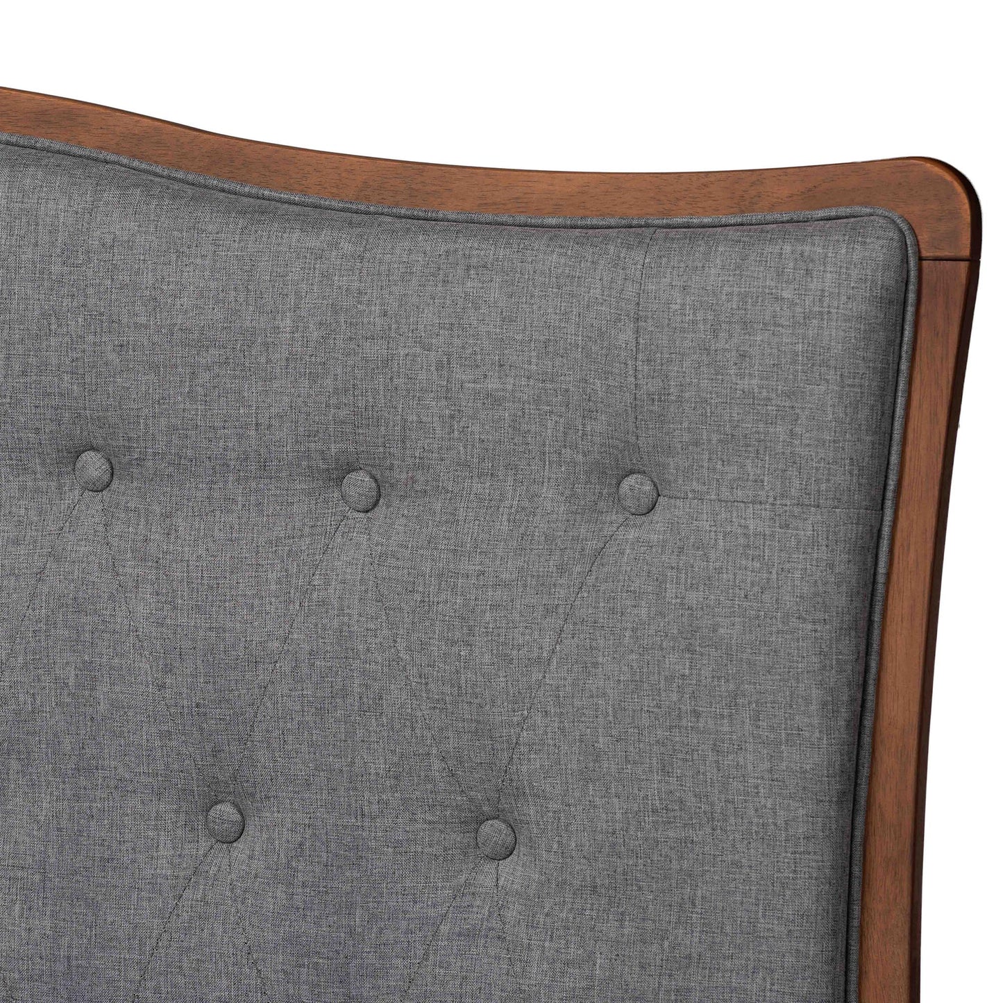 Baxton Studio Ballari Classic and Traditional Grey Fabric and Walnut Brown Finished Wood Queen Size Platform Bed | Beds | Modishstore - 9