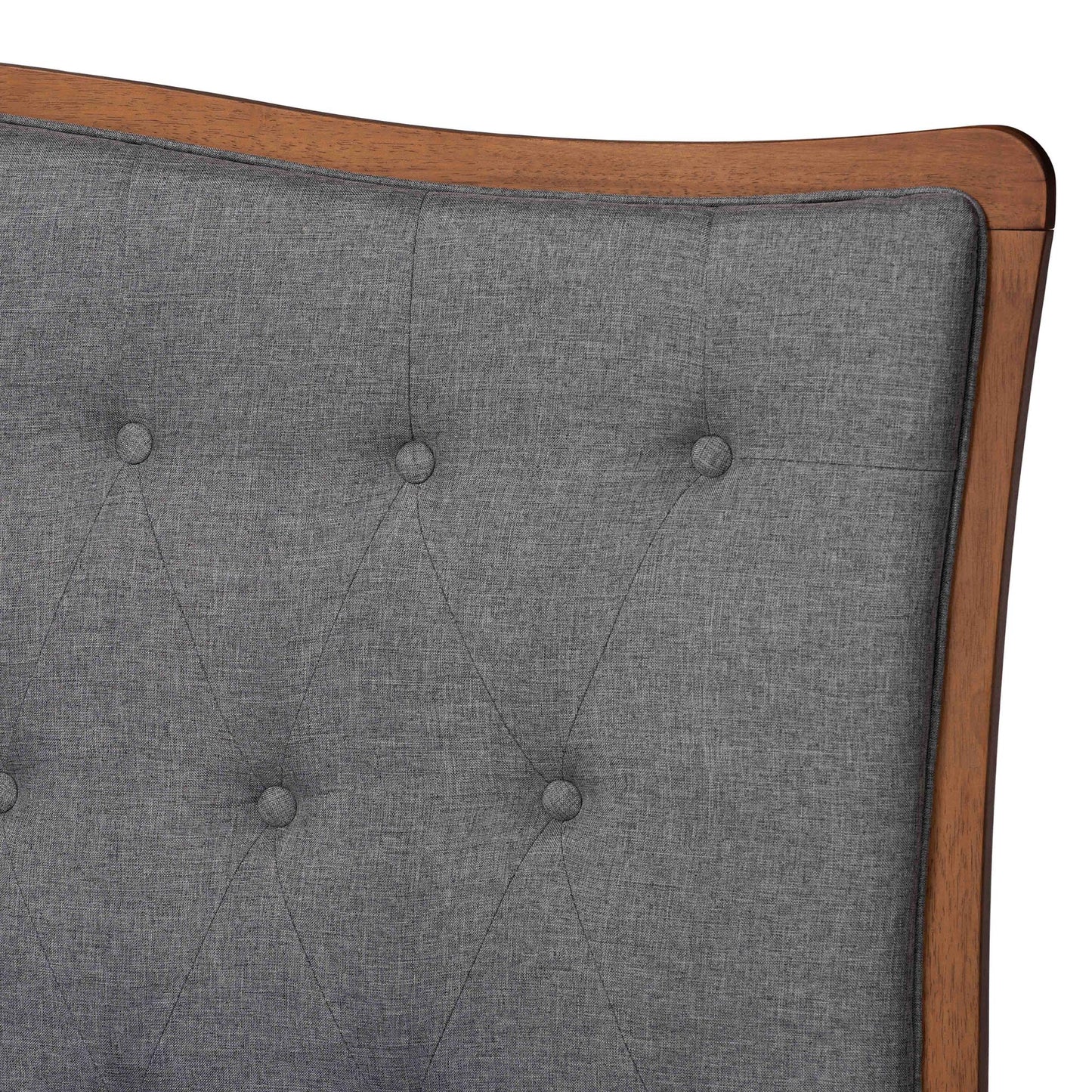 Baxton Studio Kalare Classic Transitional Grey Fabric and Walnut Brown Finished Wood King Size Platform Storage Bed | Beds | Modishstore - 7