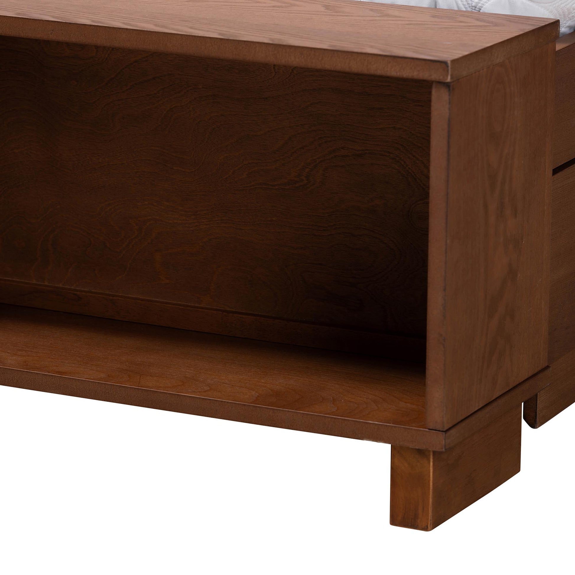 Baxton Studio Kalare Classic Transitional Grey Fabric and Walnut Brown Finished Wood King Size Platform Storage Bed | Beds | Modishstore - 8