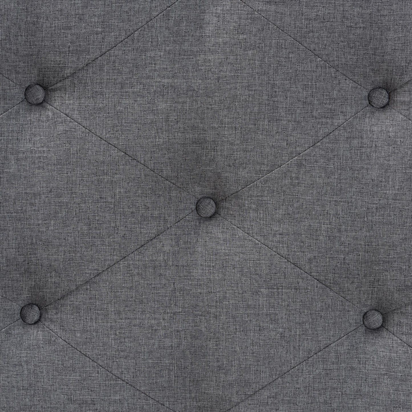 Baxton Studio Leandra Classic and Traditional Grey Fabric and Walnut Brown Finished Wood King Size Headboard | Headboards | Modishstore - 5