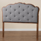 Baxton Studio Leandra Classic and Traditional Grey Fabric and Walnut Brown Finished Wood King Size Headboard | Headboards | Modishstore - 6