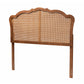 Baxton Studio Leandra Classic and Traditional Ash Walnut Finished Wood King Size Headboard with Rattan | Headboards | Modishstore - 2