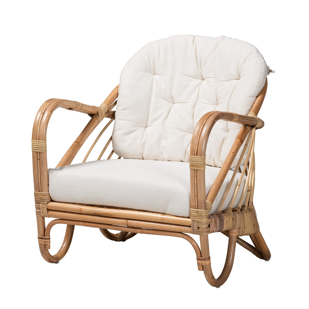 Baxton Studio bali & pari Aliane Modern Bohemian Natural Brown Antique Rattan Armchair | Accent Chairs | Modishstore - 2