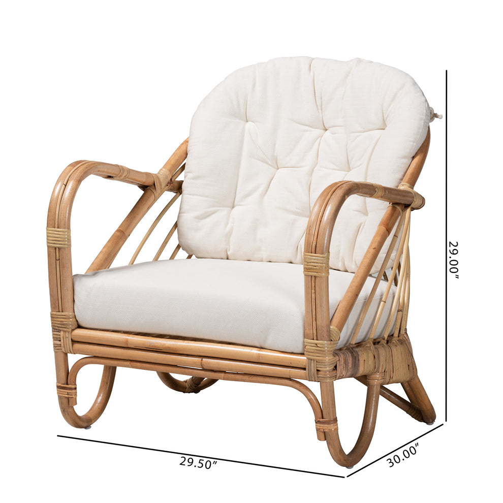 Baxton Studio bali & pari Aliane Modern Bohemian Natural Brown Antique Rattan Armchair | Accent Chairs | Modishstore - 10