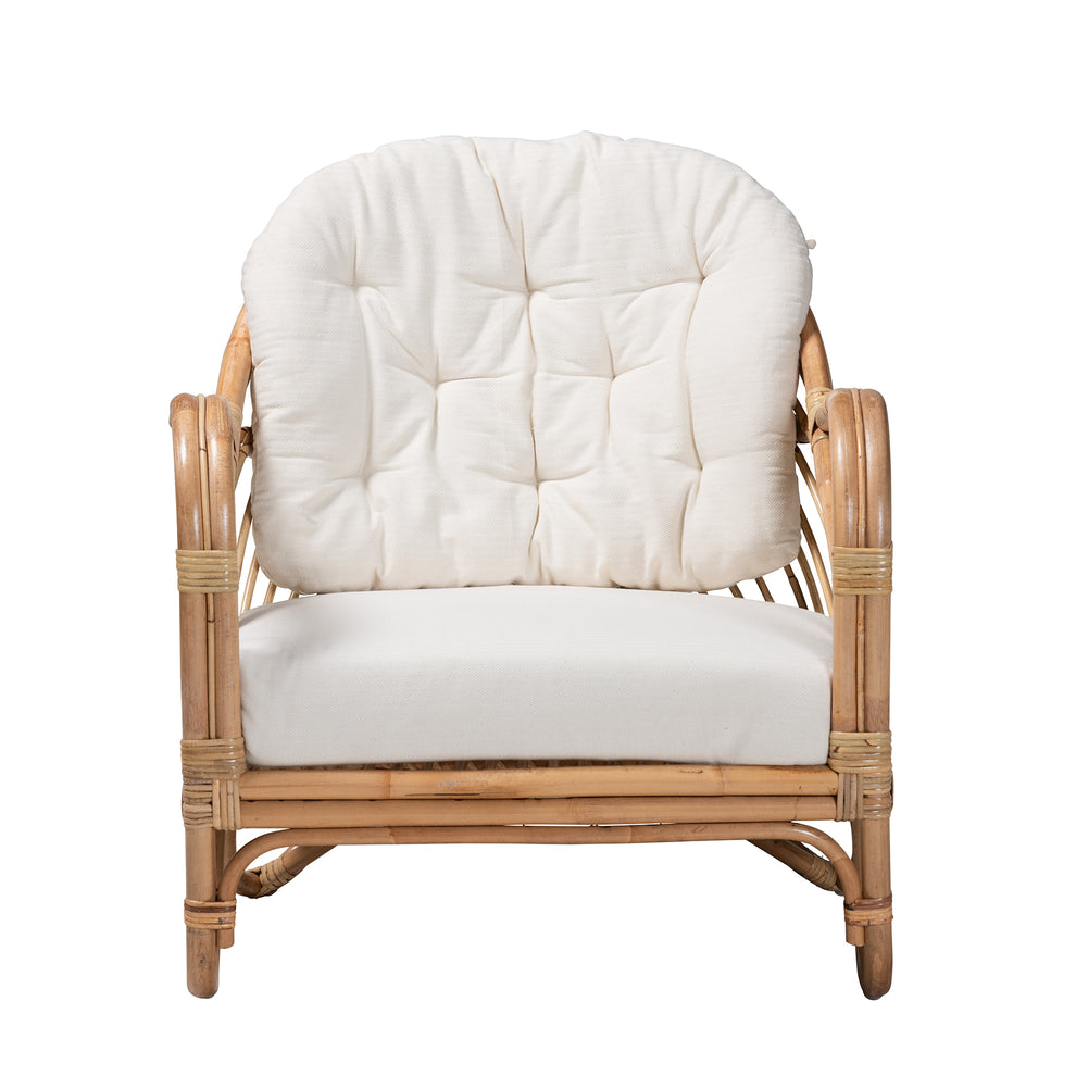 Baxton Studio bali & pari Aliane Modern Bohemian Natural Brown Antique Rattan Armchair | Accent Chairs | Modishstore - 3