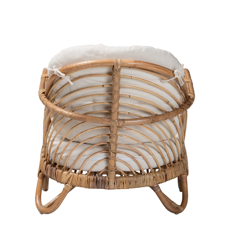 Baxton Studio bali & pari Aliane Modern Bohemian Natural Brown Antique Rattan Armchair | Accent Chairs | Modishstore - 5